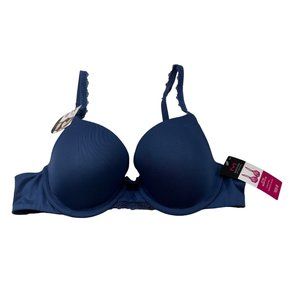 Maidenform Women's Size 34A Bra Underwire Lined Push-Up Strap 2 Ways Blue New